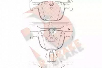 R BRAKE rb2064 -  Комплект тормозных колодок, дисковый тормоз